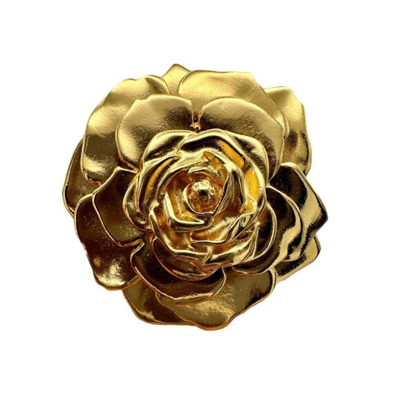 Vintage Golden Flower Brooch by Yves Saint Laurent crafted by Robert Goossens